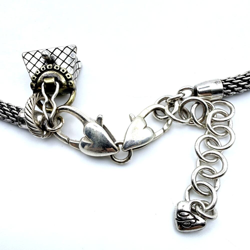 Vtg BRIGHTON Add A Bead Charms Shoe Phone Purse Home Mesh Mom Chain Necklace 18" - Picture 12 of 12